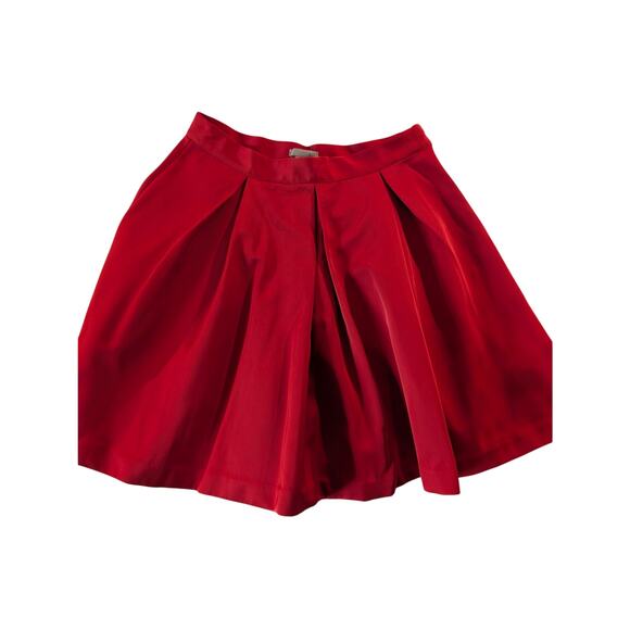 H&M red pleated A-line‎ midi skirt size 10P retro holiday huskers valentine - Picture 1 of 7